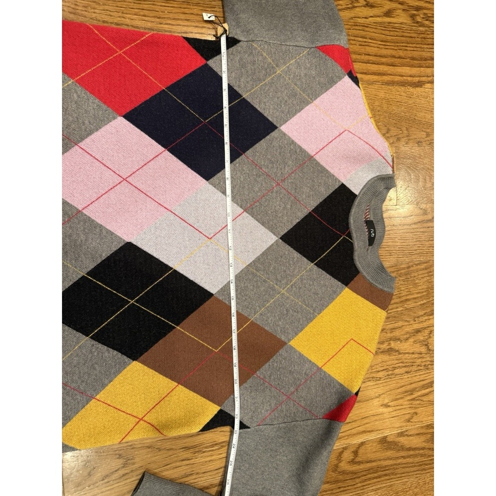 Ruti Argyle Women's Sweater Dress Size Small Multicolor Long Sleeve Crew Neck - Picture 5 of 9